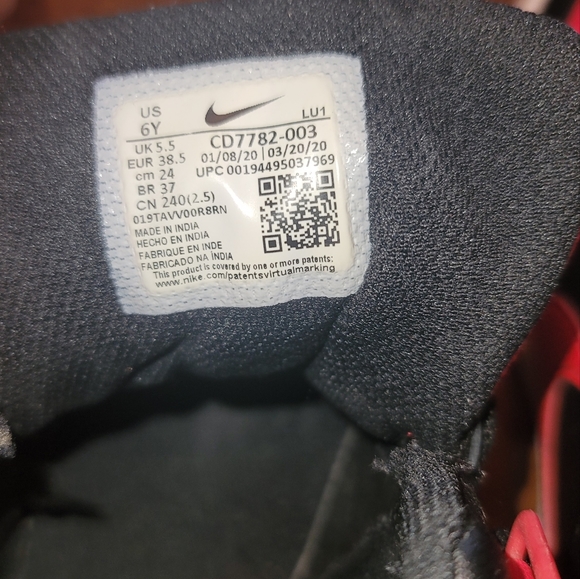 Nike Court Borough Mid 2 Red Black White Shoes Sneakers - Picture 9 of 11